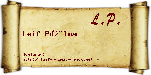Leif Pálma névjegykártya